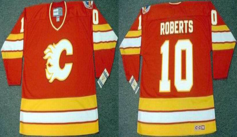 2019 Men Calgary Flames #10 Roberts red CCM NHL jerseys